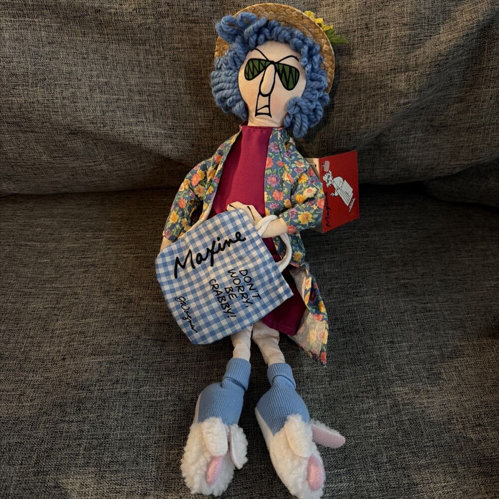 Hallmark Plush Maxine 16" Shelf Sitter Doll Don’t Worry Be Crabby Bag Vintage